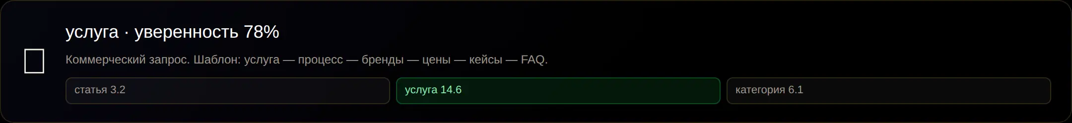SemanticForge — определение intent выдачи